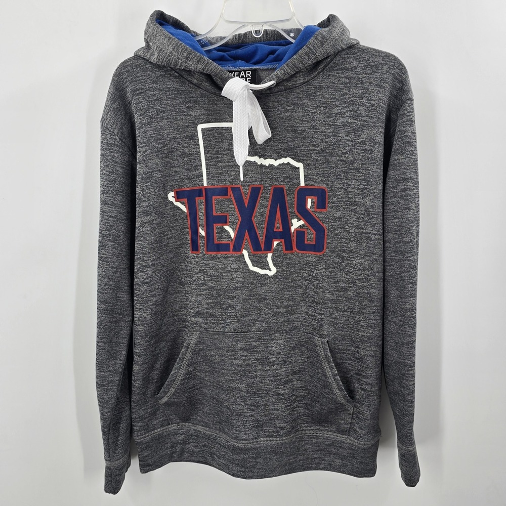 Wear Code Texas Graphic Hoodie Small Gray Space Dye Fleece Sweatshirt